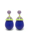 Eshvi Mini Striped Drop Earrings In パープル