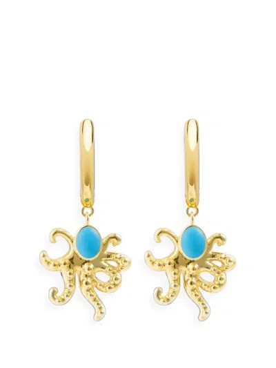 Eshvi Octopus-pendant Hoop Earrings In Gold