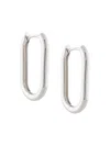 Eshvi Oval Hoop Earrings In Metallic