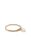 Eshvi Pearl Chain Ring In Gold
