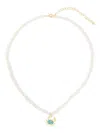 Eshvi Pearl Crab Necklace In Neutrals