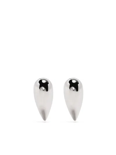 Eshvi Polished Teardrop Earrings In Silver