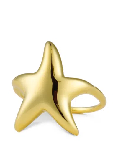 Eshvi Sculpted Starfish Ring In Gold