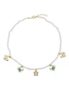 Eshvi Sea-animal Charm Pearl Necklace In White
