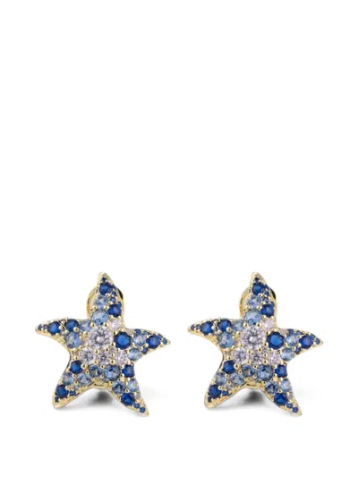 Eshvi Starfish Earrings In Blue