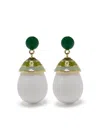 Eshvi Striped Drop Earrings In ホワイト