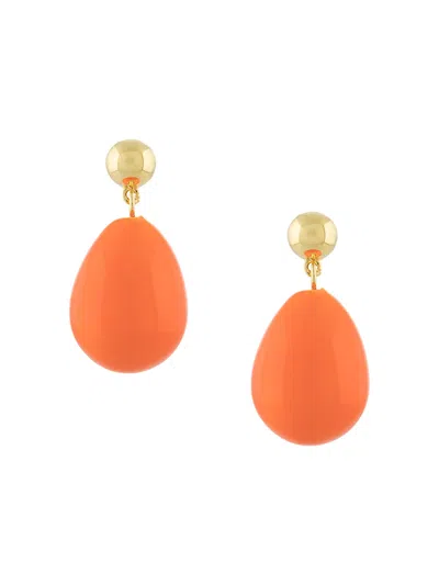 Eshvi Teardrop Pendant Earrings In Orange
