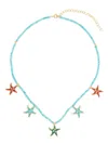Eshvi Turquoise Starfish Necklace In Blue
