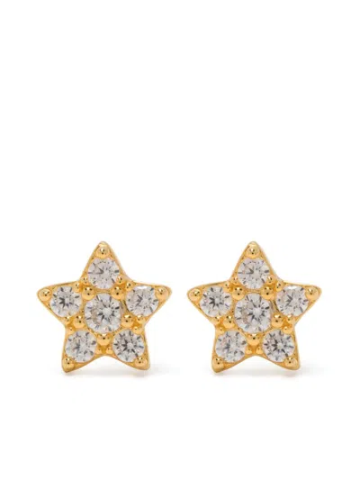 Eshvi Twinkle Star Stud Earrings In Gold