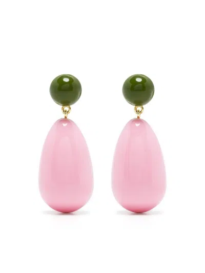 Eshvi Two-tone Drop Earrings In Pink