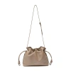 Esin Akan Wimbledon Midi Emma Leather Top Handle Crossbody Bag In Oatmilk