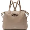 Esin Akan Wimbledon Large Leather Backpack Tote In Oatmilk
