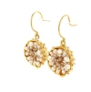 Esin Akan Dance Of Stamens Earring Midi, Gold Plated Hollow Bezel With Fresh Water Baby Pearls In Gold
