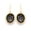 Esin Akan Dance Of Stamens Medium Earring, Gold Plated Hollow Bezel With Black Spinel In Black