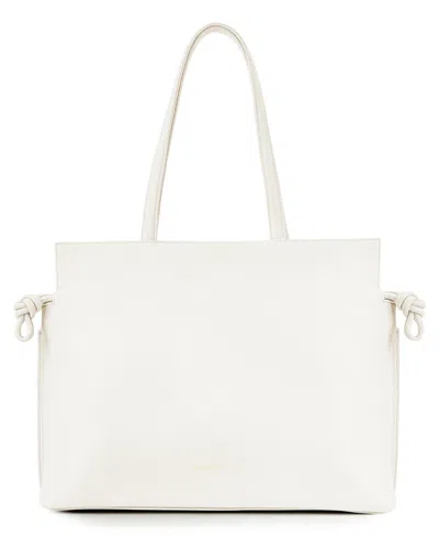 Esin Akan Emma Laptop Leather Large Tote Handbag In White