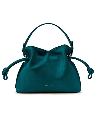 Esin Akan Emma Leather Medium Adjustable Shoulder Handbag In Blue