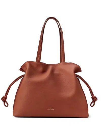 Esin Akan Large Emma Leather Tote Bag In Brown