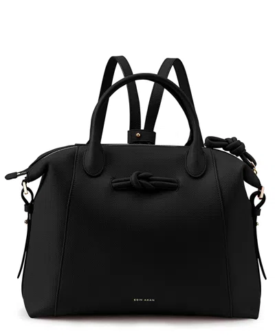 Esin Akan Wimbledon Laptop Convertible Leather Tote Backpack Messenger In Black