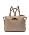 Esin Akan Wimbledon Large Leather Backpack Tote In Beige