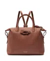 Esin Akan Wimbledon Large Leather Backpack Tote In Tan