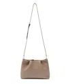 Esin Akan Wimbledon Midi Mayfair Leather Clutch Crossbody Bag In Oatmilk