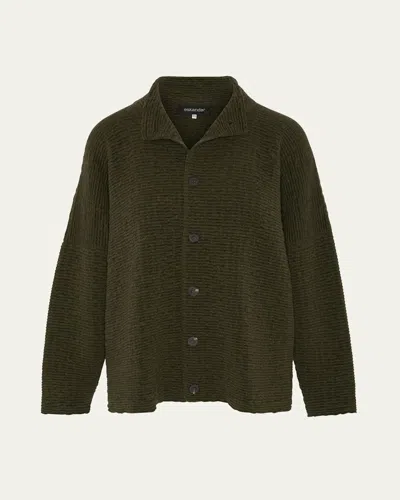 ESKANDAR 3/4 WIDTH HIGH-NECK CARDIGAN (MID LENGTH)