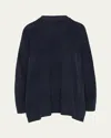 Eskandar 34 Width Round Neck Sweater (mid Plus) In Indigo