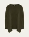 Eskandar A-line Bateau-neck Cashmere Sweater (long Length) In Green
