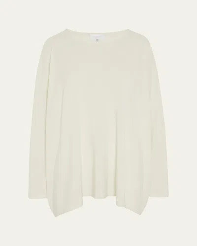 Eskandar A-line Bateau Neck Cashmere Sweater In White