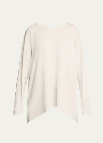 Eskandar A-line Bateau Neck Sweater (long Length) In Ivory