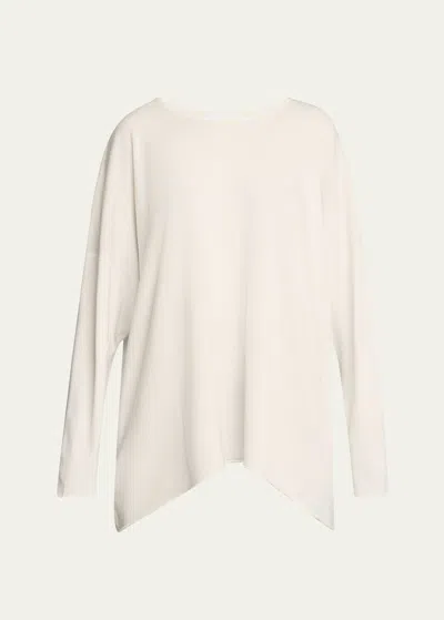 Eskandar A-line Bateau Neck Sweater (long Length) In Neutral