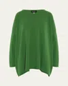 Eskandar A-line Bateau Neck Sweater (long Length) In Sugarsnap