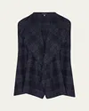 Eskandar A-line Drape Front Waistcoat (mid Plus Length) In Blue