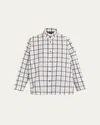 Eskandar A-line Plaid Cotton Shirt In Multi