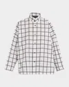 Eskandar A-line Plaid Cotton Shirt In Multi
