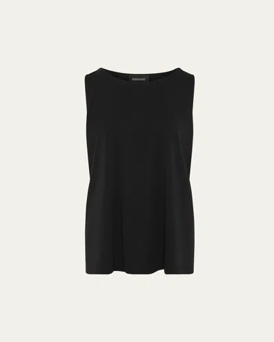 Eskandar A-line Round-neck Long Shell Top In Black