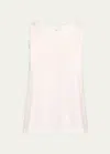 Eskandar A-line Round-neck Long Shell Top In White