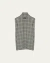 Eskandar A-line Scrunch Shawl-collar Waistcoat (long Length) In Grey