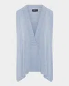 Eskandar A-line Sleeveless Deep-v Sweater (mid Plus Length) In Chambray
