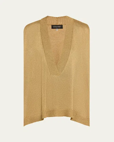 ESKANDAR A-LINE SLEEVELESS DEEP-V SWEATER (MID PLUS LENGTH)