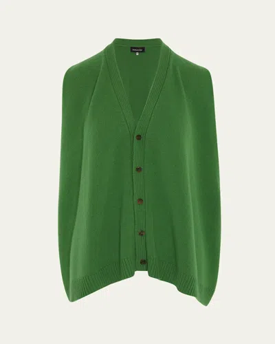 Eskandar A-line Sleeveless V-neck Cashmere Cardigan In Sugarsnap