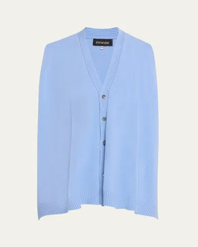 ESKANDAR A-LINE SLEEVELESS V-NECK CASHMERE CARDIGAN (MID PLUS LENGTH)