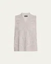 Eskandar A-line Sleeveless V-neck Cashmere Sweater In Greybeige