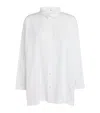 Eskandar A-line Stand-collar Shirt In White
