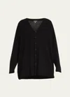 ESKANDAR A-LINE V NECK CASHMERE CARDIGAN (LONG LENGTH)