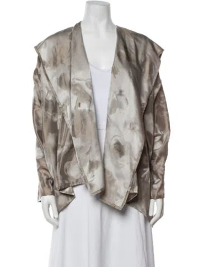 Pre-owned Eskandar Acetate Floral Print Top W/ Tags In Multicolor