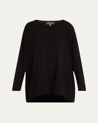 Eskandar A-line Bateau Neck Cashmere Sweater In Black