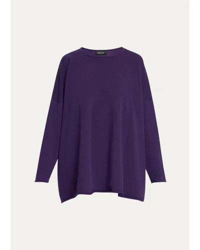 Eskandar A-line Bateau Neck Sweater - Long Length In Tincture