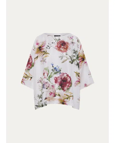 Eskandar A-line Scoop Neck Top - Mid Plus Length In Multi