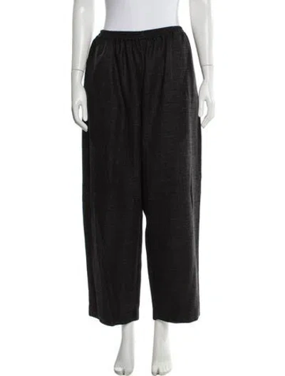 Pre-owned Eskandar Alpaca Wide Leg Pants In Black